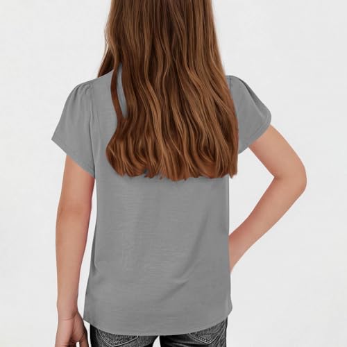 Kids Teens Girls Cap Sleeve Summer Tops Business Casual T Shirts Fashion Outfits Cute Trendy Tees Clothes3
