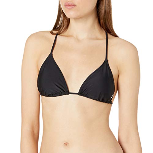 Haut de maillot de bain Volcom noir Simply Solid contre les marques de bronzage
