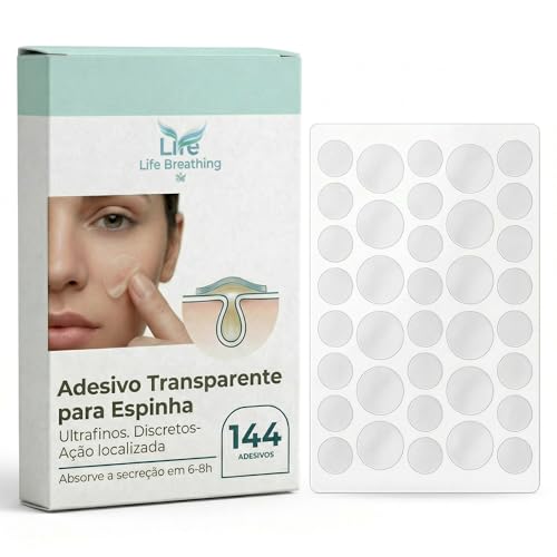 Life Breathing Adesivo Espinha Secativo Espinha Adesivo para Espinha Seca Espinha Com 144 Unidade Transparente Ajuda a Esconder e a Secar Sem Medicamentos