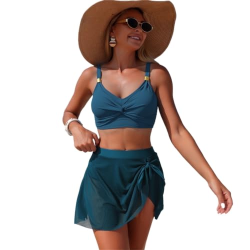 Maillot de bain taille haute avec jupe cachant les complexes de plage