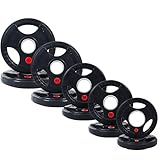 Fitvids Olympic Cast Iron 2-Inch Weight Plates for Strength Training & Weightlifting, 95 Pounds Set, Multiple Packages