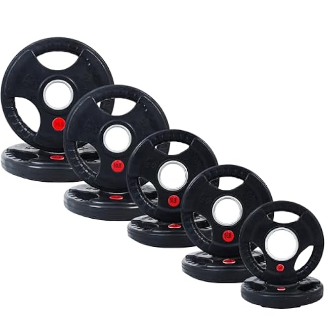 2-Inch Olympic ?Rubber Coated Cast Iron Plate Weight Plate for Strength Training and Weightlifting, Multiple Sizes