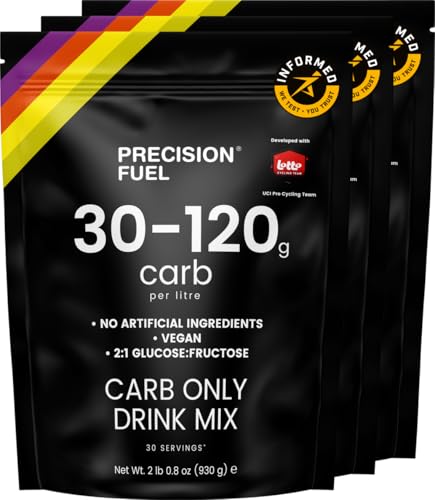Precision Hydration Carb Only Drink Mix - Energie und Kohlenhydratpulver, bis zu 120g Kohlenhydrate/Liter, vegan - Ideal für Profi-Radsport (Pack of 3, Carb Only Drink Mix) Precision Hydration Carb Only Drink Mix - Energie und Kohlenhydratpulver, bis zu 120g Kohlenhydrate/Liter, vegan - Ideal für Profi-Radsport (Pack of 3, Carb Only Drink Mix)