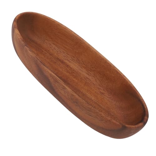 HERCHR Bol En Forme De Bateau, Long Bol à Collation De Fruits En Forme De Bateau, Plateau De Service Décoratif Pour Salade En Bois, Comptoir De Cuisine, Plateau De...