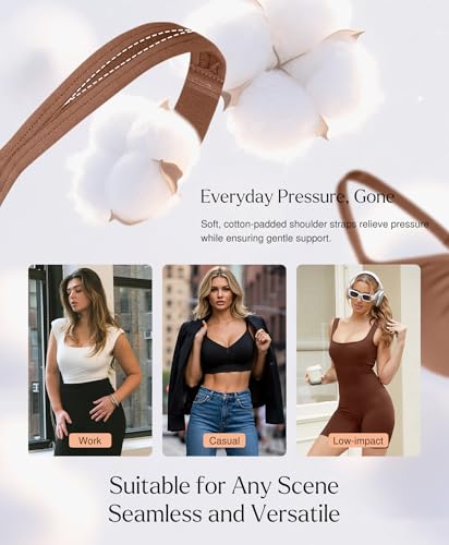 Image of Popilush Wireless Bras for Women Seamless Supportive Bra Full Coverage Comfortable Bralettes with Wide Strap