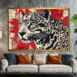Tableau jaguar street art 60x90 cm impression sur toile animalière sans cadre