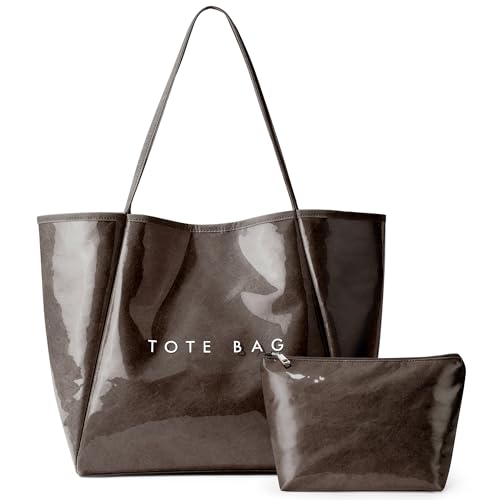 Image of KALIDI PVC Tote Women Weekender Bag Large Shopper Handbag Oversize Shoulder Travel Purse