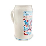 Füllmenge: 1 Liter. Das hochwertige Steingut hält selbst im Sommer Bier und andere Getränke frisch und kühl.