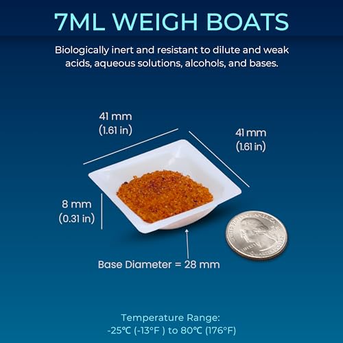 Pure Ponta WB7 Weigh Boats Small - 125 Pack 7Ml Plastic Disposable Trays For Scale, Square Weighing Dishes For Powder Weight, Crafts, Food Samples - Mini Pour Boat Tray, Anti-Static Lab Dish Container thumb #4