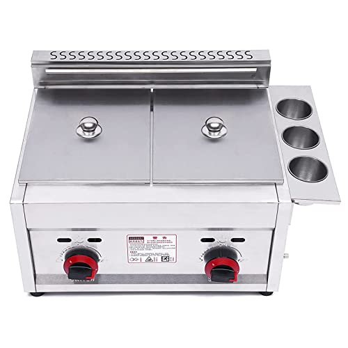 Gasfritteuse, 12 l, gewerbliche Fritteuse, Edelstahl, Doppeltank, Arbeitsplatte, Gasfritteuse, Propan-Fritteuse, Speisenwärmer mit 2 Körben für Pommes Frites, Restaurant, Heimküche – Bild 4