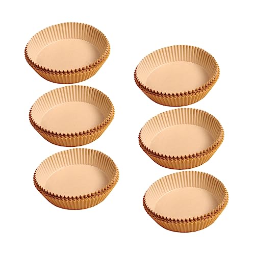 HOLIDYOYO 30個耐熱 エアフライヤー用ペーパーライナー ノンスティックベーキングペーパー 耐油性 防水 使い捨て ラウンド型 簡単清掃 調理補助