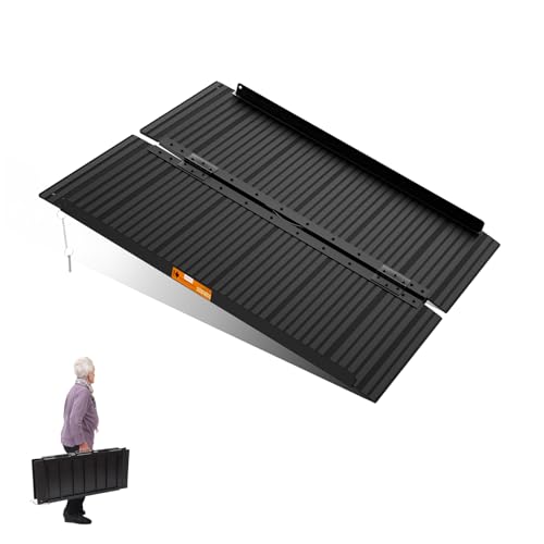 KOLOTOOL Portable Wheelchair Ramp 4ft, Non-Skid Aluminum Ramps for Wheelchairs
