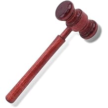 Wooden Courtroom Gavel, 6.7 Inch Small Handmade Judge Gavel, Brown Gavel for Meetings, Auction Club Presidents Courtroom Simulations