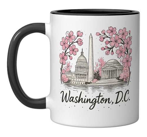 Taza de cerámica con diseño Washington DC Cherry Blossoms 11 oz miniatura 1