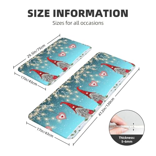 Tapis de cuisine antidérapant nain de Noël lot de 2 imperméable EdWal