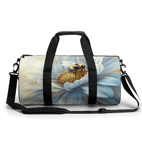 Flower Bee Sports Gym Bag Travel Duffel Workout Bag with Adjustable Strap