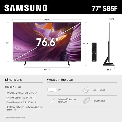 Image of Samsung 77-Inch Class OLED 4K S85F Series, Vision AI Smart TV (2025 Model, 77S85F) Object Tracking Sound Lite w /Dolby Atmos, NQ4 AI Gen2 Processor, Contour Design, Color Booster Pro, Alexa Built-in