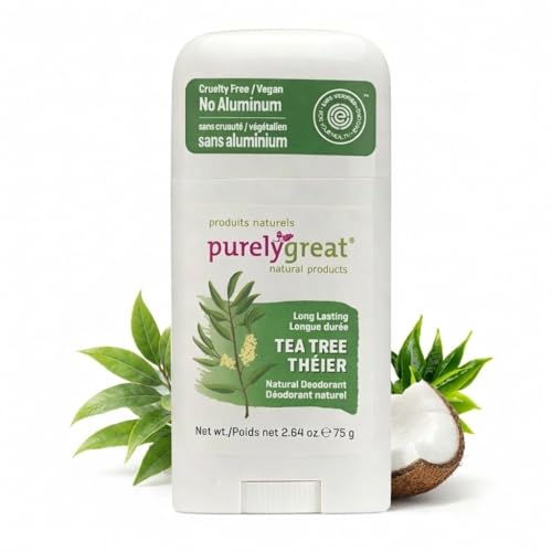 Purelygreat Tea Tree Scented Women & Men Natural Deodorant Stick...