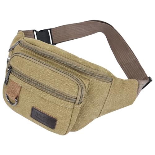 Riñonera de Lona, ​​riñonera de Gran Capacidad con múltiples Compartimentos, Resistente al Desgaste, Bandolera para Mujeres y Hombres, Camping, Senderismo, decoración del hogar