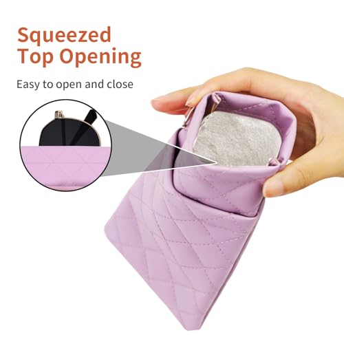 Image of Double Eyeglass Case Soft Dual Glasses Case for Women Men Travel Squeeze Top Sunglasses Cases Eyeglasses Pouch