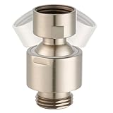 Hibbent All Metal Shower Head Swivel Ball Joint Adapter, Solid Brass Adjustable Shower Arm Connector, Shower Arm Extension, Showerhead Connector, Universal Showering Component, Brushed Nickel