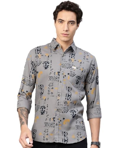 Image of Majestic Man Pure Cotton Printed Trendy & Comfortable Casual Shirt