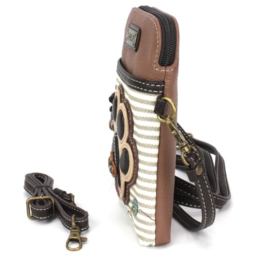 Image of CHALA Dog Collection Cell Phone Crossbody Purse-Women PU Leather /Canvas Multicolor Handbag with Adjustable Strap