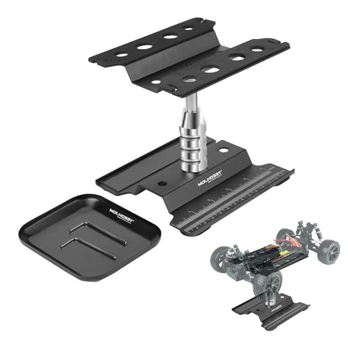 Aluminum RC Car Work Stand with 360&deg;Rotation Lift & Screw Tray, Repair Workstation for...