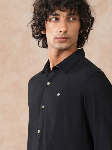 Image of WROGN Men's Linen Blend Shirt | Solid Styles | Slim Fit