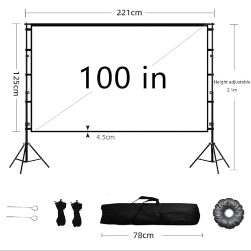 Pantalla de Proyector NILZA 120" con Bolsa de Transporte - Pantalla Portátil para Proyección 4K HD Uso en Interiores y Exteriores miniatura 7