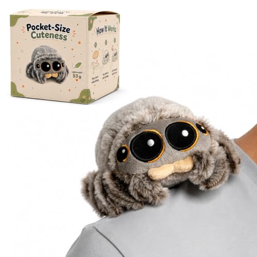 ZonHoriz Magnetic Spider Plush 4.33 Cute Mini Jumping Spider Plushie Soft Stuffed Animal for Kids & Decorations