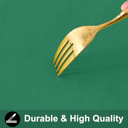 Image of Smiry Rectangle Table Cloth 60x120 Inch, Waterproof Wipeable Vinyl Tablecloths Protector, Oil Spill Proof Plastic Table Cover for Dining, Picnic, Camping, Outdoor, Emerald Green