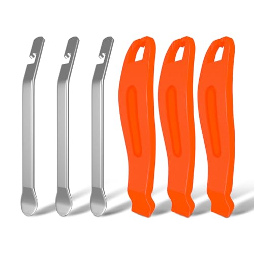 EQUNROY 6Pcs Bike Tire Levers,Tire Levers,Bicycle Tire Levers,Tire Lever,Tire Removal Tool for Road or Mountain Bike Tires?Bike Tire Levers Stainless Steel Levers to Repair Bike Tube