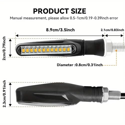 4 Luces Intermitentes Universales Para Motocicleta Evita Alcances con Luz Freno y DRL 6