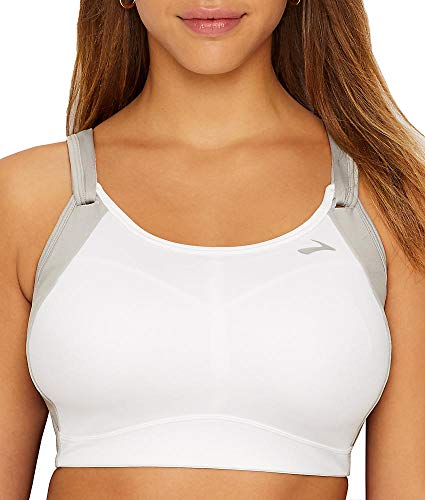 Brooks Fiona Medium-Impact Adjustable Sports Bra (B-DD) | Moving Comfort White/Sterling 36DD