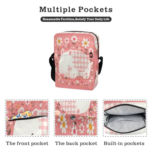 Cute Cartoon Peach Animal messenger bag for women crossbody shoulder bag crossbody Shoulder Handbag Adjustable Strap for business Outdoor Daily2