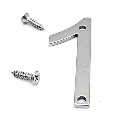NanTun 2-Inch Modern Stainless Steel House Numbers with Screws - Number 1