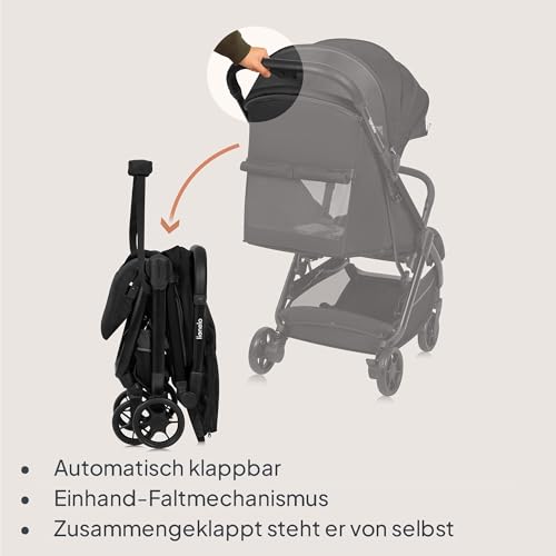 Lionelo Julie Air Buggy bis zu 22 kg von 6 m bis 4 Jahre Für Flugzeug Schwenkräder 360° Federung Einhand-Faltmechanismus Rückenlehnenverstellung Verdeck LSF50+, Leichtgewicht