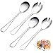 YLL Salat Servierset,Salatbesteck Set,2 Edelstahl Salatlöffel und 2 Edelstahl Salatgabeln,poliertes Design,4 Stück