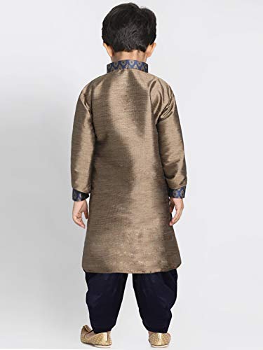 Image of VASTRAMAY JBN Creation Boys' Silk Blend Kurta and Dhoti Pant Set