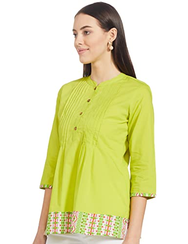 Image of Amazon Brand - Myx Women Cotton Regular Fit Short Kurti (Available in Plus Sizes)