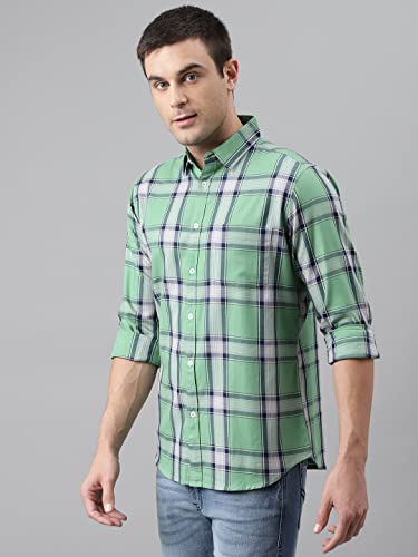 Image of Dennis Lingo Men's Checkered Slim Fit Cotton Casual Shirt