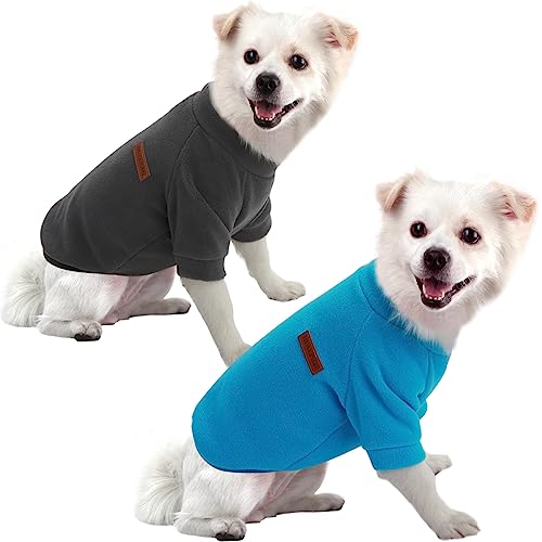 HuaLiSiJi Hundepullover Fleece Kleine Hunde Hoodie Chihuahua Kleidung Hundepullover Chihuahua Hunde Sweatshirt, Warm und Leicht, mit Einer Weichen Textur, Leicht zu Tragen (XS, Blau+Grau)