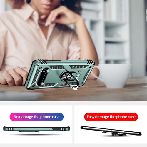 for Galaxy S10 Case: Samsung Galaxy S10 Case with HD Screen Protector - Military Grade Protective Cases with Ring for Samsung S10(Dark Green) - image 6