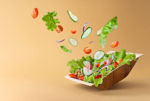 FOOGO Green 25pcs Disposable Palm Leaf Bowls, 6.5" (16.5cm) 21oz (600ml), for Soup Desserts & Salad, Deep Square - Image 2