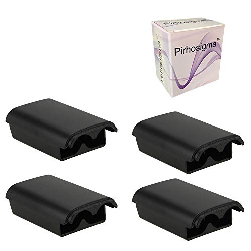 Pirhosigma 4 PCs Battery Cases Shell Shield Cover Kit Holder Pack Black for Xbox 360 wireless controller Game Gamepad Black Cover
