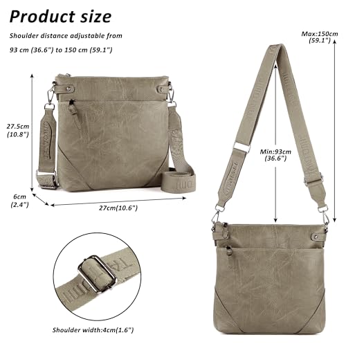 Image of TANTOMI Crossbody Bags for Women, PU Leather Hobo Purse Shoulder Handbags