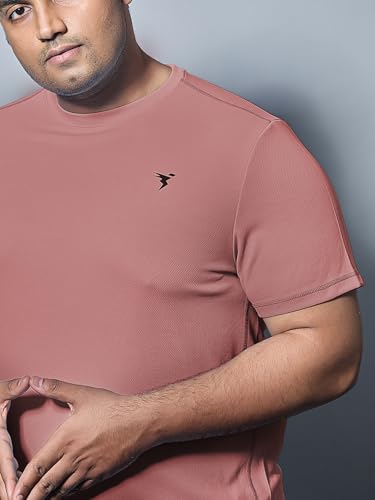 Image of TECHNOSPORT Men's TECHNOCOOL+ Slim Fit Sports T-Shirt Quick Dry Round Neck Performance Tee with UPF 50+, Anti-Odour, Anti-Microbial & 2-Way Stretch Gym, Running, Training & Casual Wear