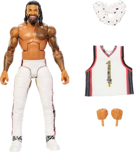 Mattel WWE Elite Action Figure & Accessories Series #126 Set 6-inch Collectible Jimmy USO with 25 Articulation Points & Swappable Hands