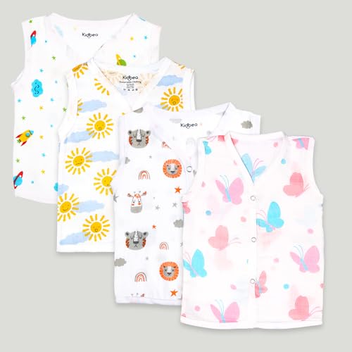 Image of Kidbea Extra Soft Mulmul Cotton Jhabla Cloth for New Born Baby Set
